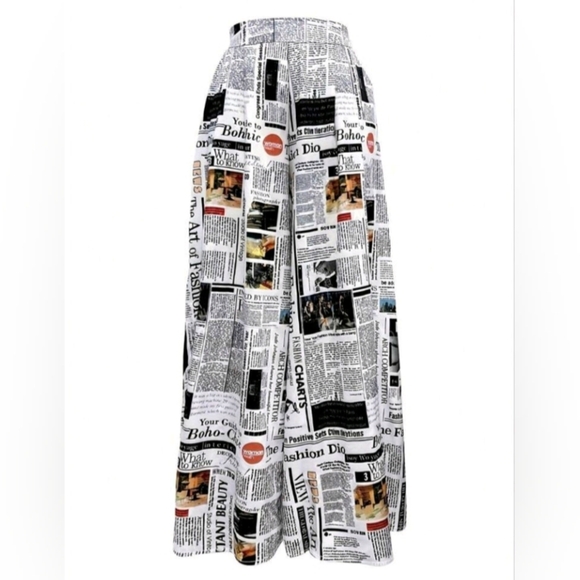 Women Random Print Minimalist Daily Wear High Waisted Long Pants, Elegant For - Picture 2 of 3